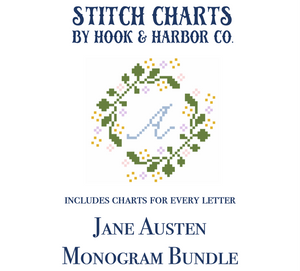 Jane Austen Monogram Bundle Stitch Chart